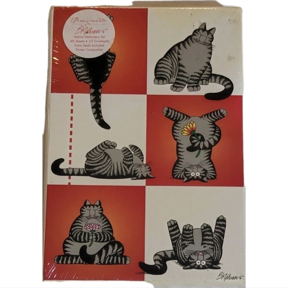 SEALED NEW Vintage 80s Kliban Cats Note Card Stationary Ensemble Set